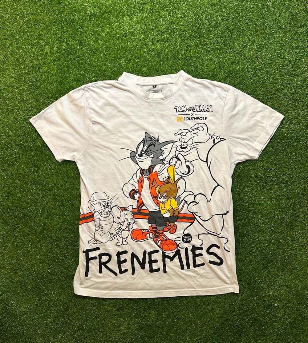 Tom And Jerry X Southpole Frenemies Graphic T-Shirt White